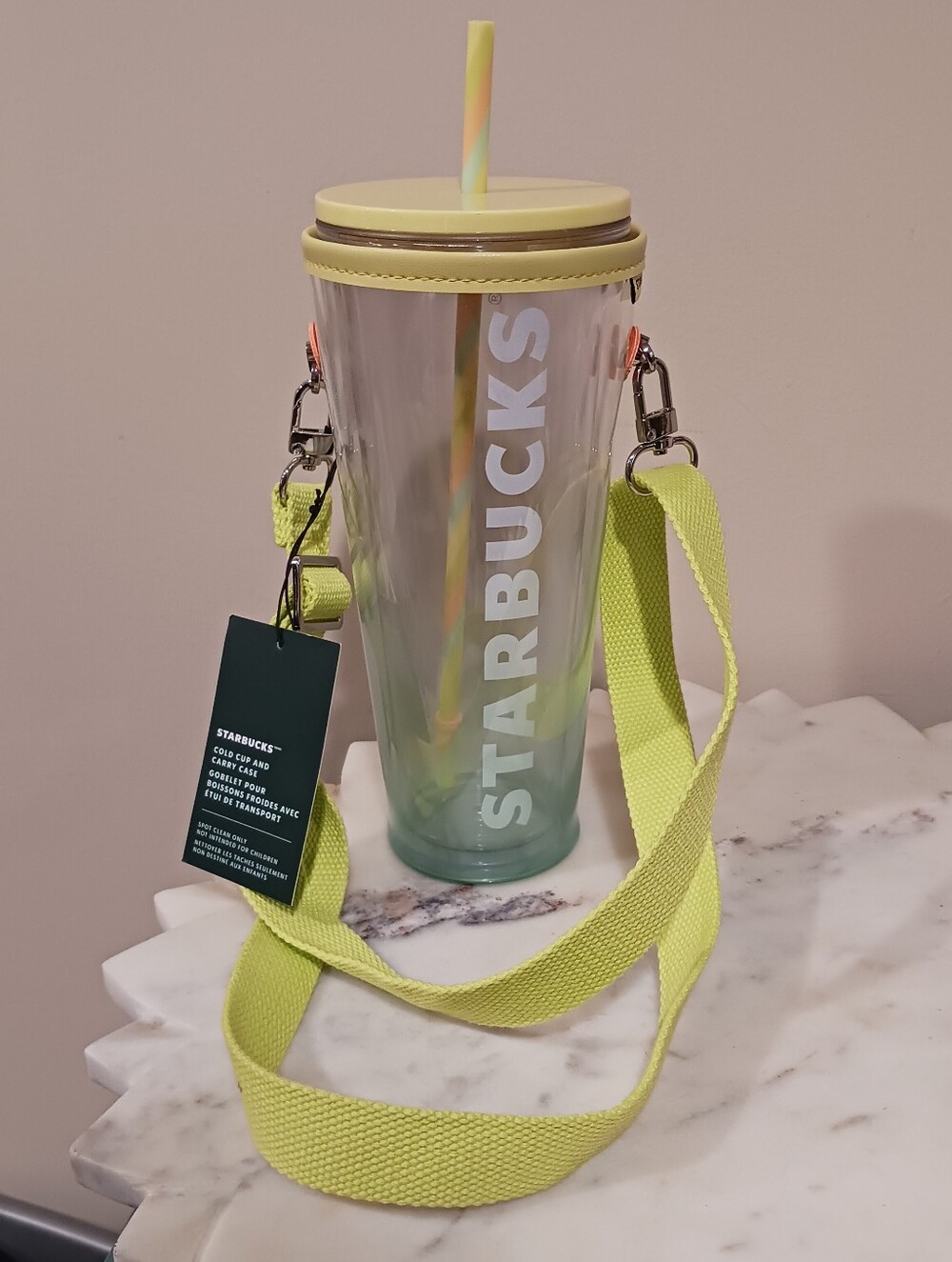 Starbucks Cold Cup & Carry Case Vibrant Yellow 2025 Limited Edition
